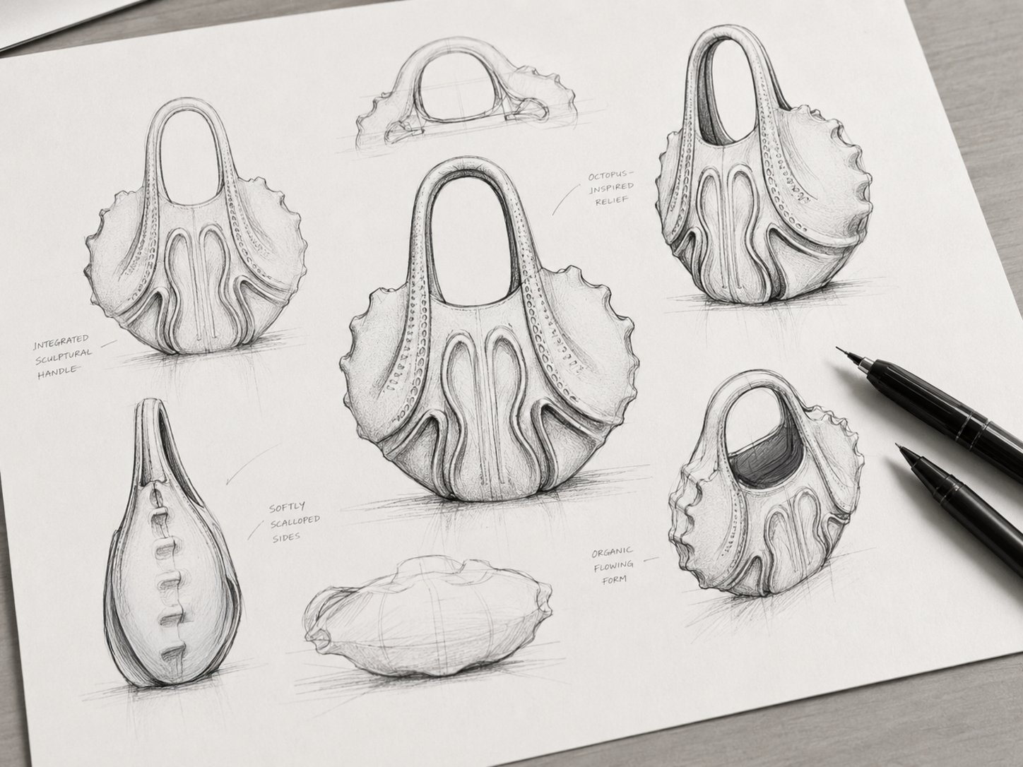Hand-drawn silhouette sketches